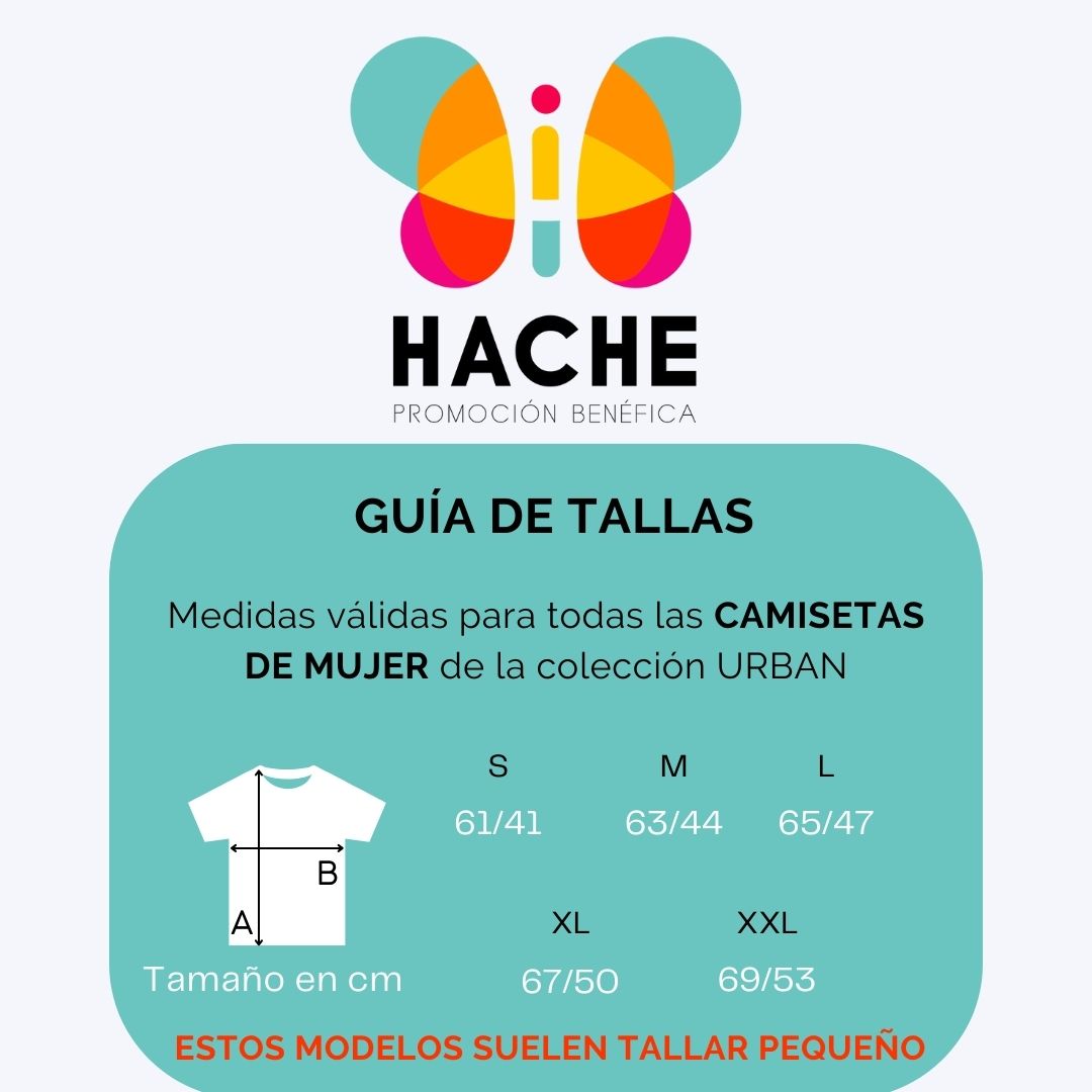 Guía de tallas camisetas mujer Hache