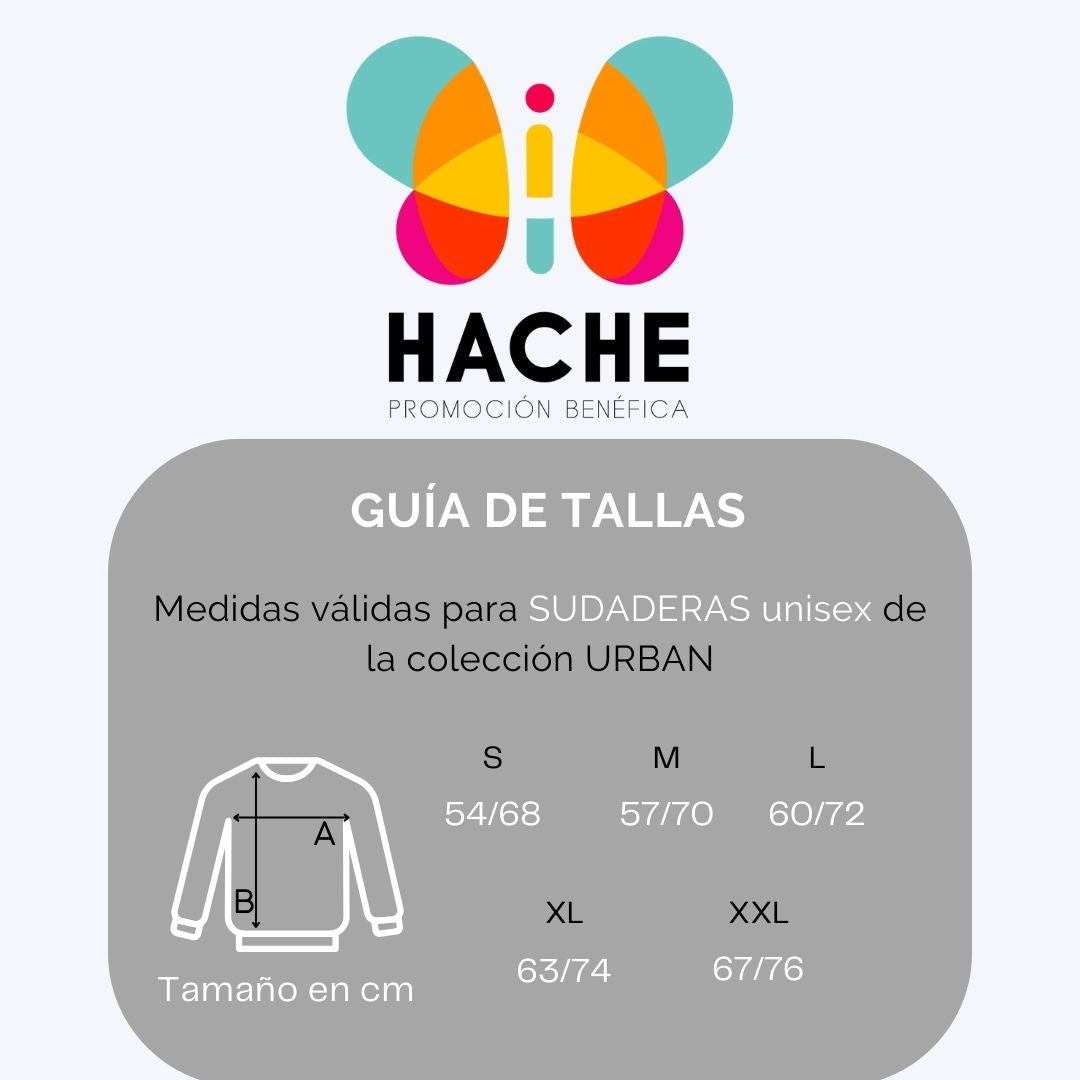 Guía de tallas sudaderas sin capucha Hache