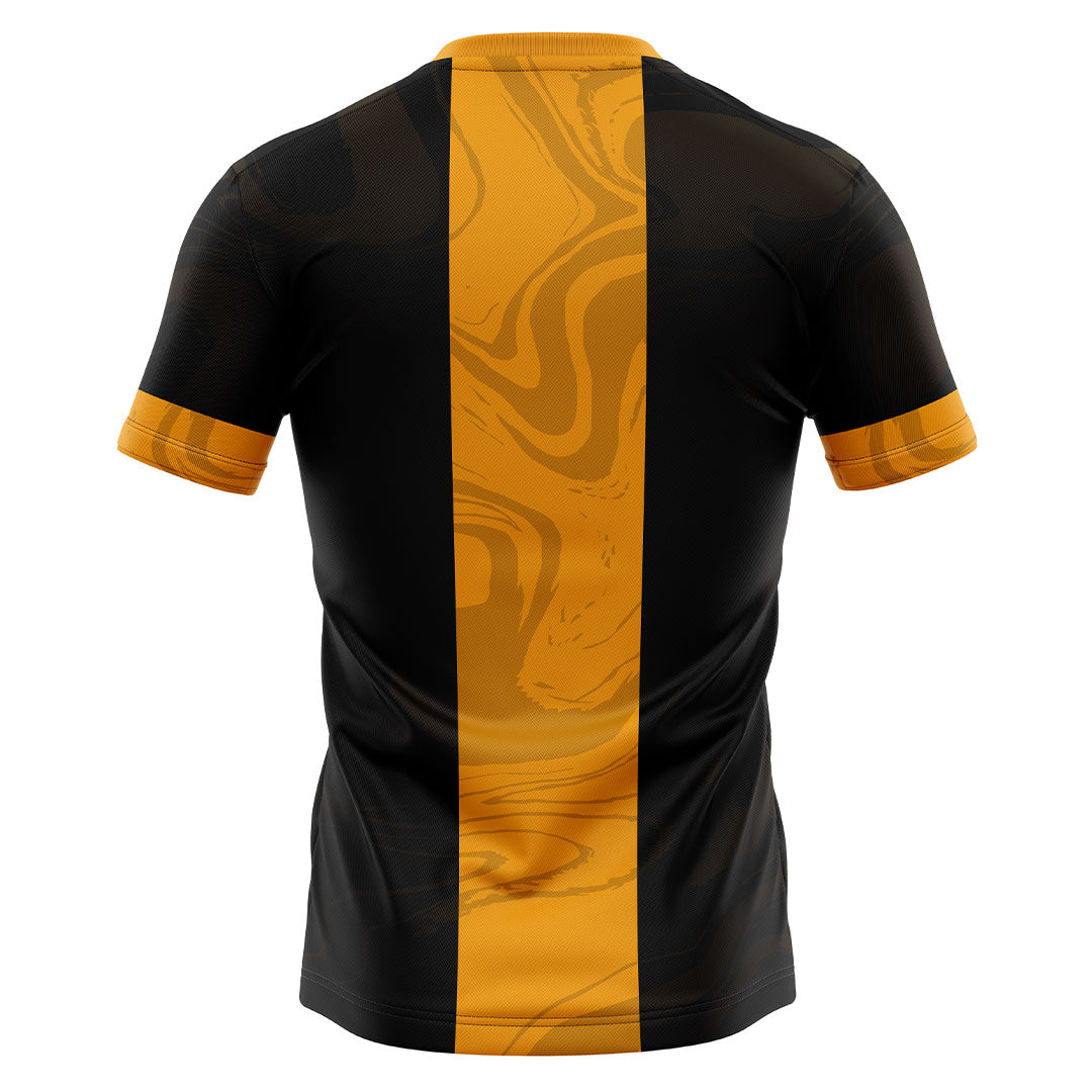camiseta sport manga corta amarilla negra trasera