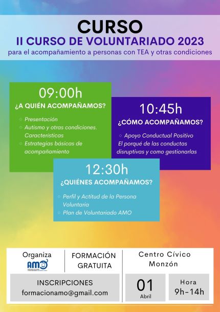 Cartel con la programación del curso descrito en la publicación