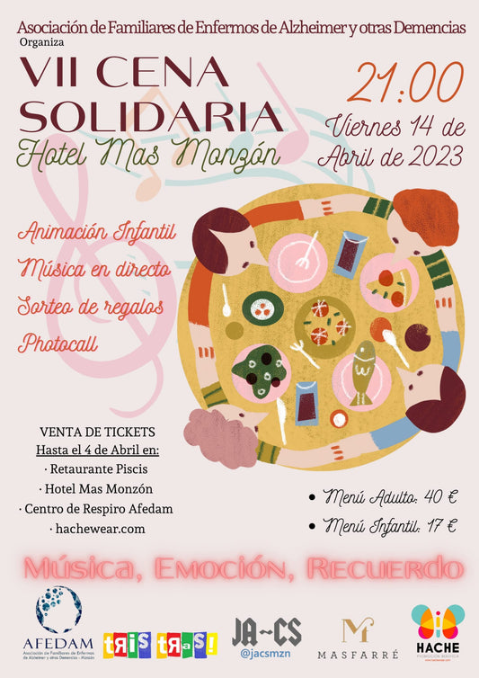 Cartel cena solidaria AFEDAM