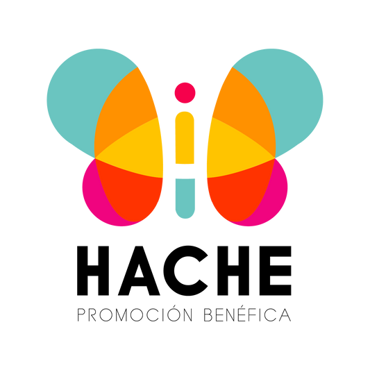 logo HACHE mariposa colores