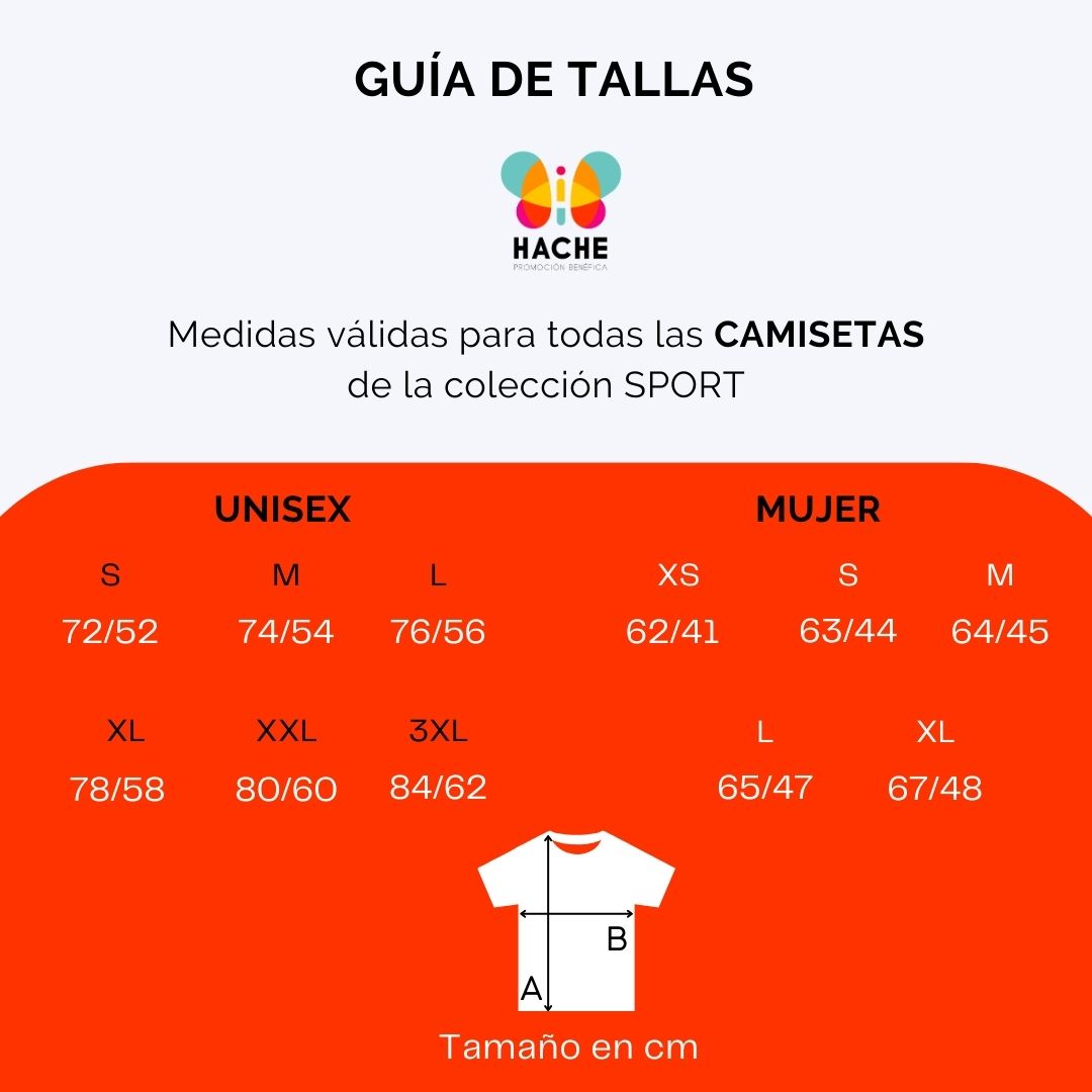 Guía de tallas camiseta deportiva Hache