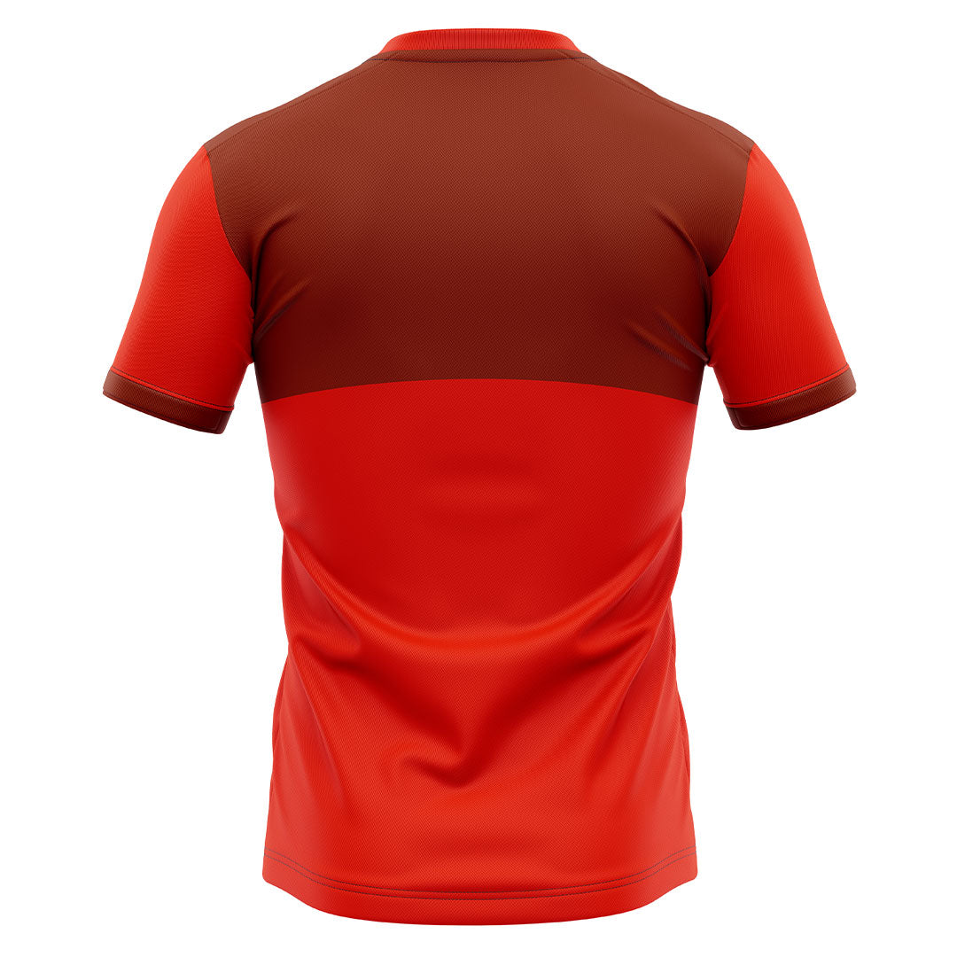 camiseta sport roja manga corta trasera
